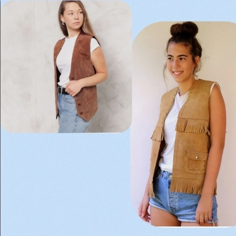 Suede menswear vest sz Large